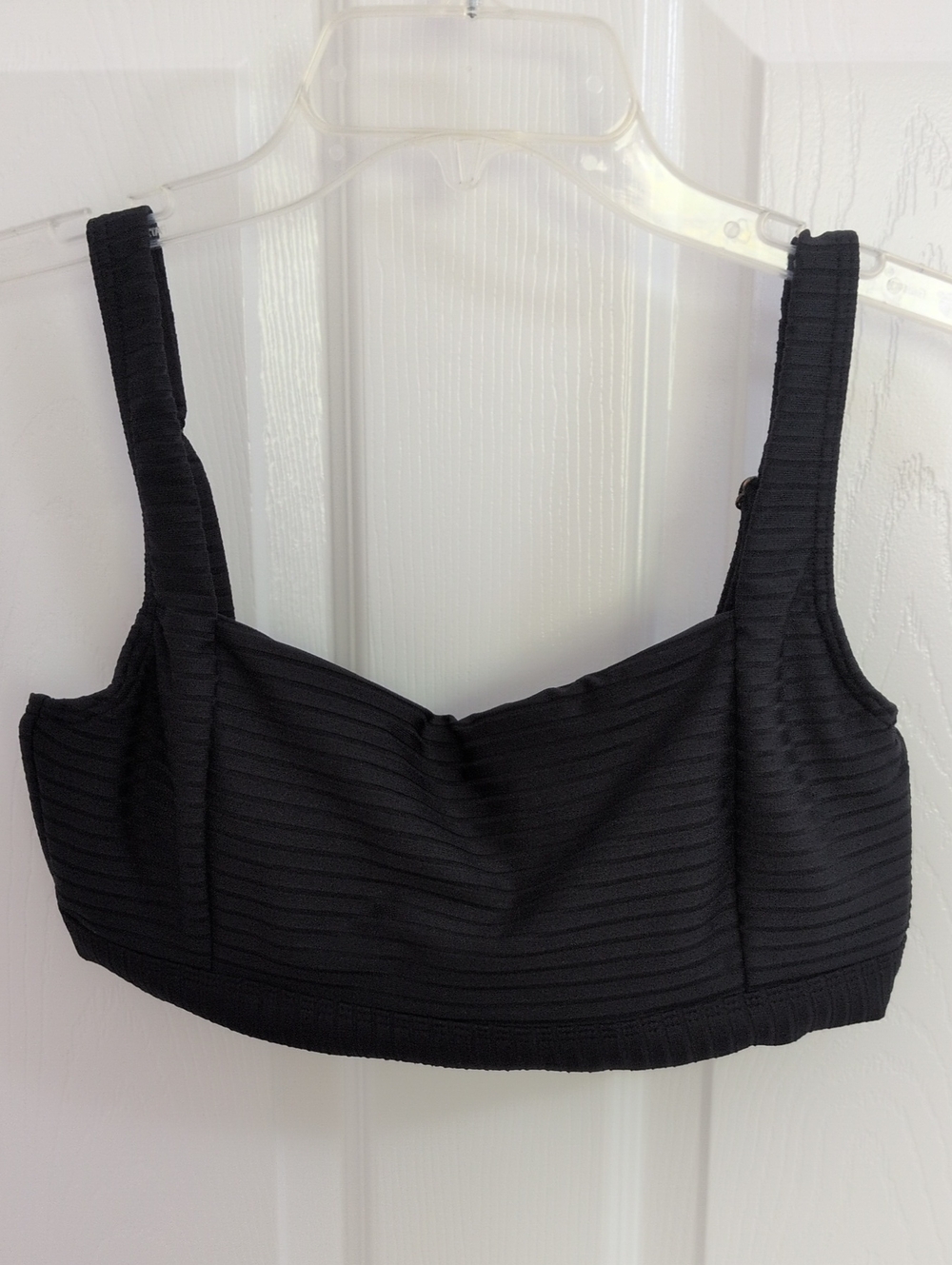 Rip Curl Premium Surf Crop Bikini Top - Black Ribbed - M